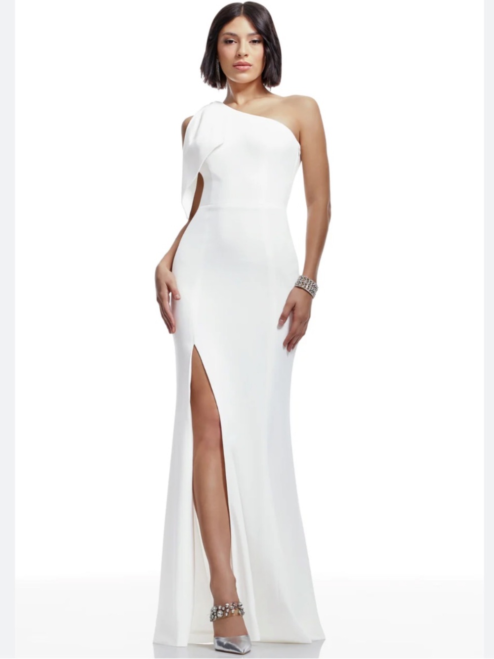Dress the Population Georgina Off White Gown Dress New!